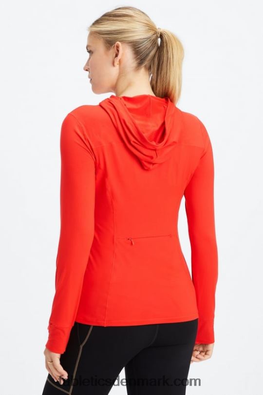 Fabletics Kvinder phoenix run hættetrøje PNX2T2465 elektrisk kirsebær