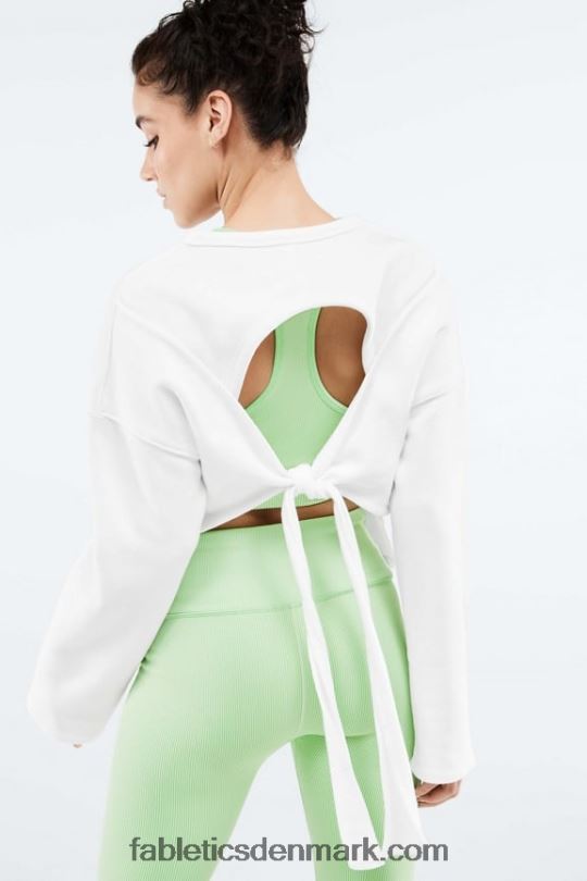 Fabletics Kvinder skye tie langærmet pullover med åben ryg PNX2T2525 blød hvid