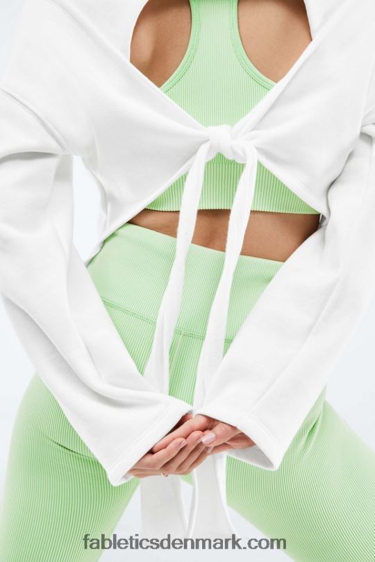 Fabletics Kvinder skye tie langærmet pullover med åben ryg PNX2T2525 blød hvid