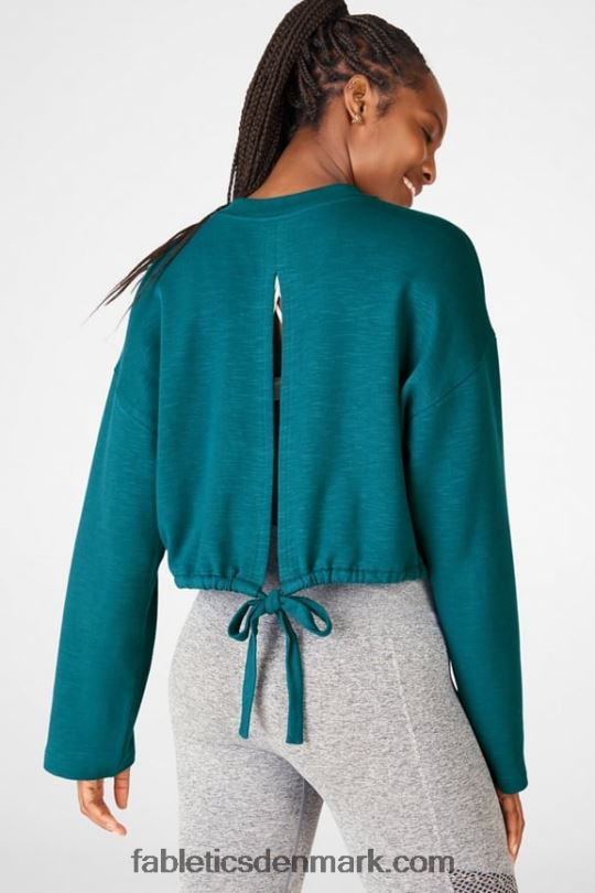 Fabletics Kvinder tie-back sweatshirt PNX2T2536 fjord