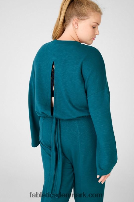 Fabletics Kvinder tie-back sweatshirt PNX2T2537 fjord