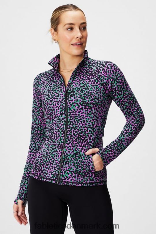 Fabletics Kvinder trinity performance jakke PNX2T2569 græsgrønne safaristeder