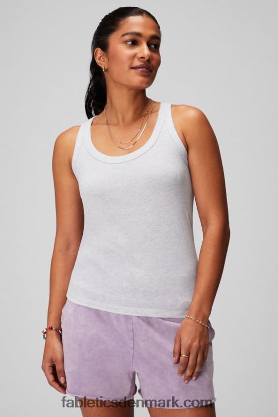 Fabletics Kvinder 100% bomuld scoop tank PNX2T2160 blød grå lyng