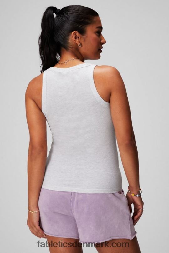 Fabletics Kvinder 100% bomuld scoop tank PNX2T2160 blød grå lyng