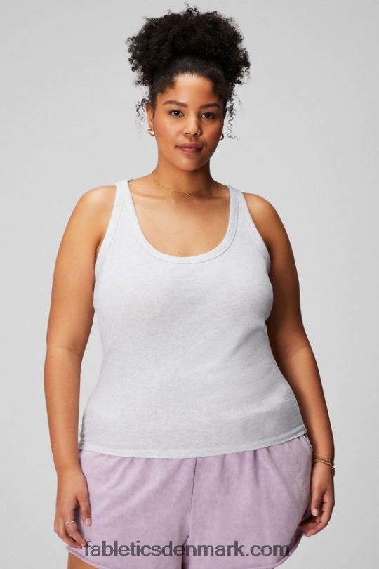 Fabletics Kvinder 100% bomuld scoop tank PNX2T2161 blød grå lyng