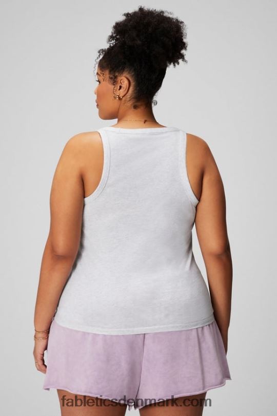 Fabletics Kvinder 100% bomuld scoop tank PNX2T2161 blød grå lyng