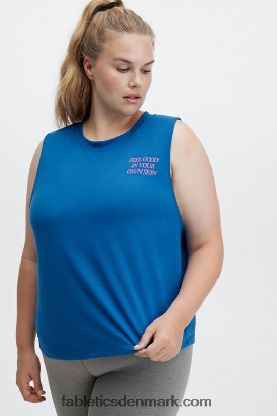 Fabletics Kvinder beskåret muskeltank PNX2T2333 feel good/elektrisk blå