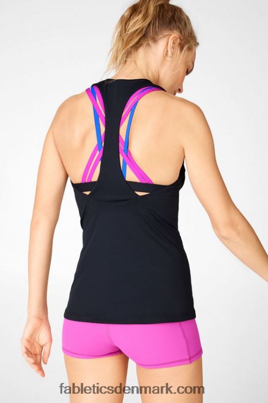 Fabletics Kvinder boost indbygget bh-tank PNX2T2384 sort/fiesta multi
