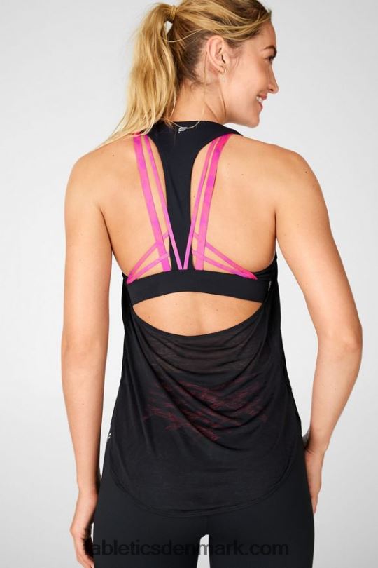 Fabletics Kvinder boost indbygget bh-tank PNX2T2385 sort/pink slipsfarve