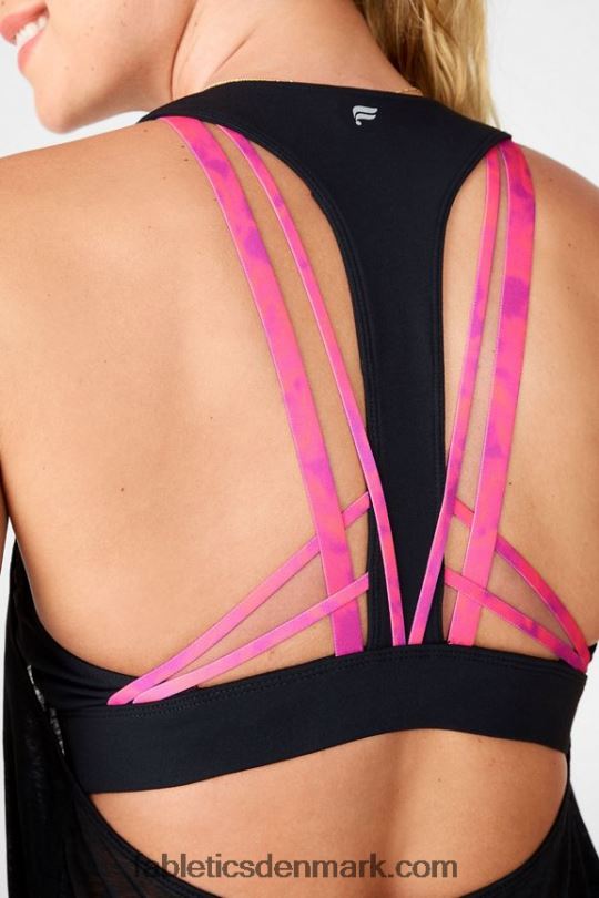 Fabletics Kvinder boost indbygget bh-tank PNX2T2385 sort/pink slipsfarve
