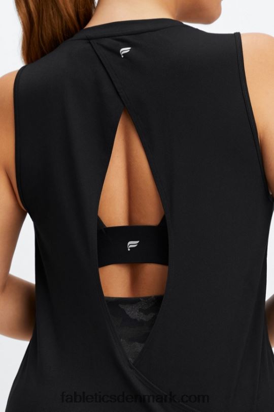 Fabletics Kvinder dry-flex åben bagtank PNX2T2119 sort