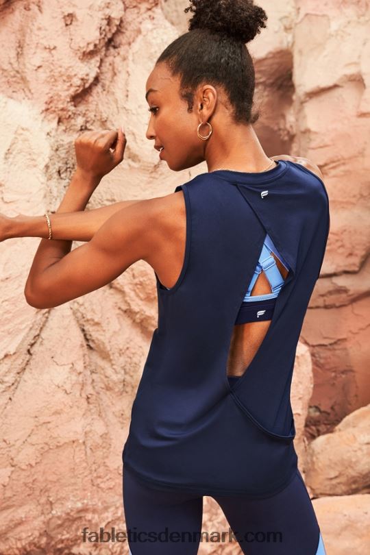 Fabletics Kvinder dry-flex åben bagtank PNX2T2123 dyb flåde