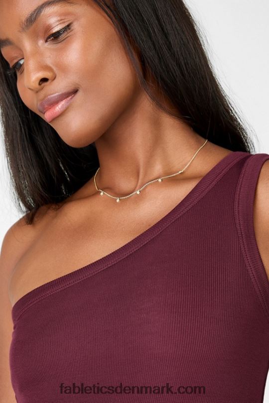 Fabletics Kvinder esme en skulder tank PNX2T2361 Port vin