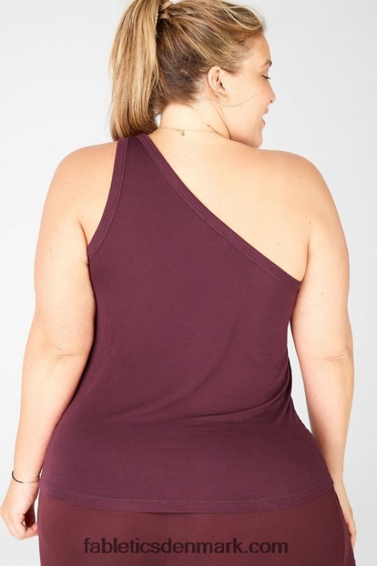 Fabletics Kvinder esme en skulder tank PNX2T2362 Port vin