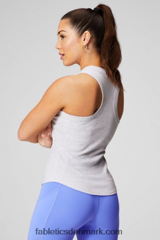 Fabletics Kvinder høj hals rib tank PNX2T2142 blød grå lyng