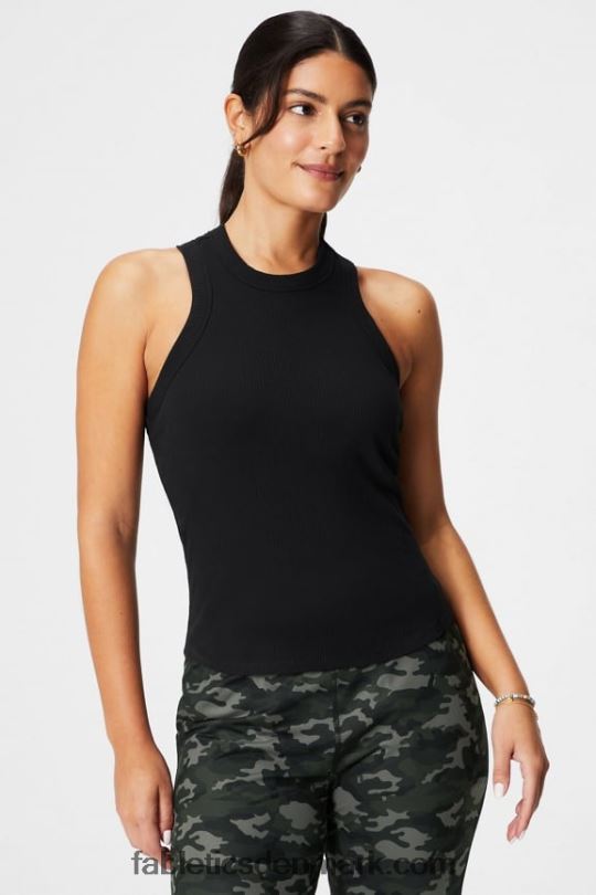 Fabletics Kvinder høj hals rib tank PNX2T2145 sort