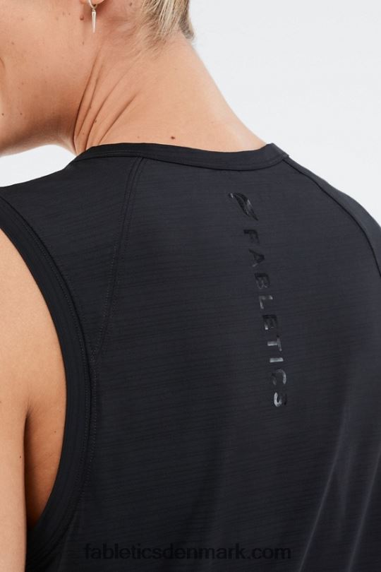Fabletics Kvinder øko-bevidst muskeltank PNX2T2305 sort folie logo