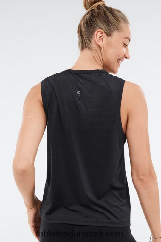 Fabletics Kvinder øko-bevidst muskeltank PNX2T2305 sort folie logo