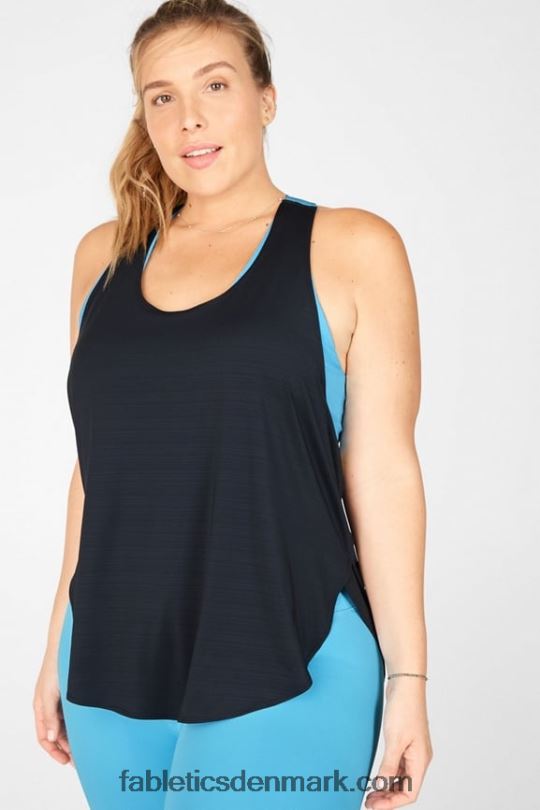 Fabletics Kvinder miljøbevidst indbygget bh-tank PNX2T2402 sort/lys cerulean/citroncreme