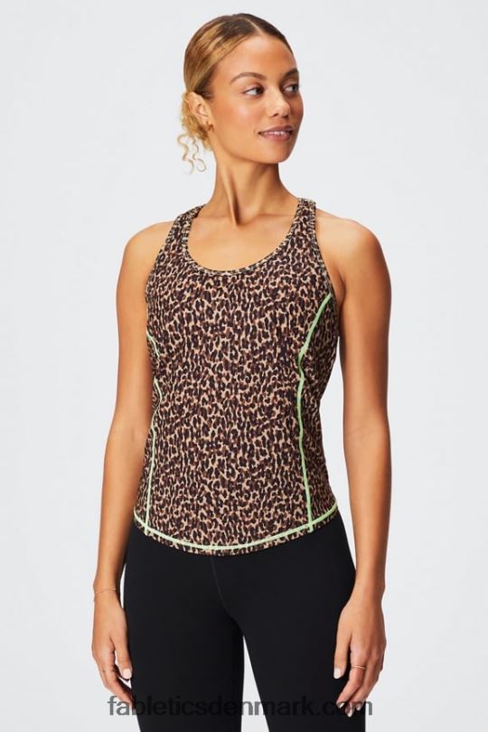 Fabletics Kvinder phoenix lite racerback tank PNX2T2181 bølget gepard/highlighter