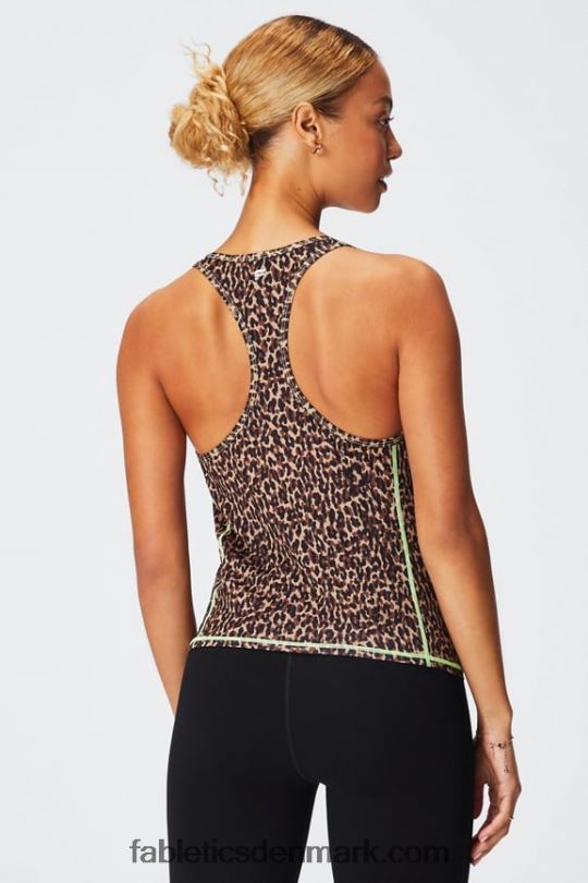 Fabletics Kvinder phoenix lite racerback tank PNX2T2181 bølget gepard/highlighter