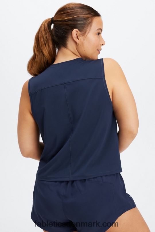 Fabletics Kvinder phoenix ånde muskel tank PNX2T2264 dyb marineblå/reflekterende logo