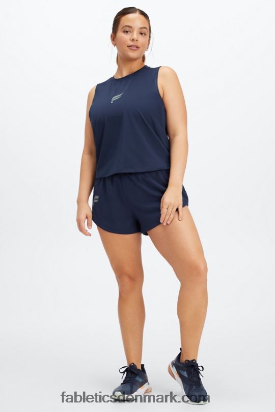 Fabletics Kvinder phoenix ånde muskel tank PNX2T2264 dyb marineblå/reflekterende logo