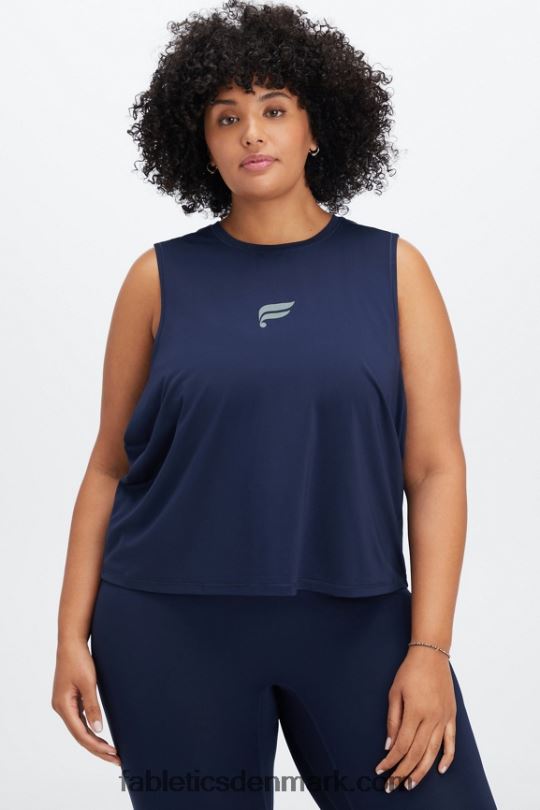 Fabletics Kvinder phoenix ånde muskel tank PNX2T2265 dyb marineblå/reflekterende logo