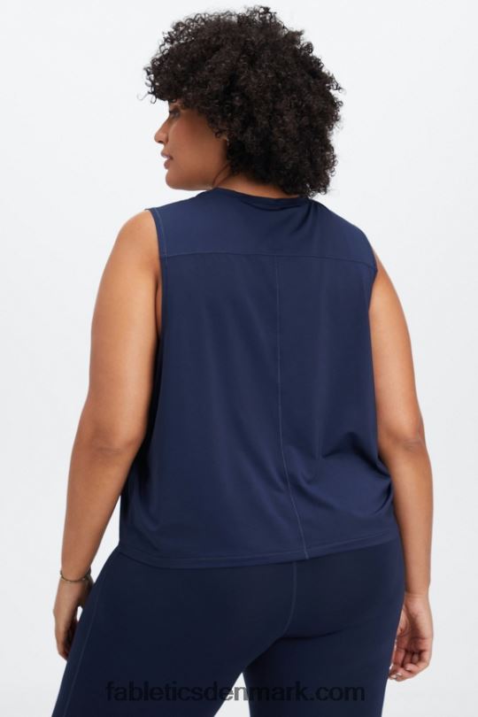 Fabletics Kvinder phoenix ånde muskel tank PNX2T2265 dyb marineblå/reflekterende logo
