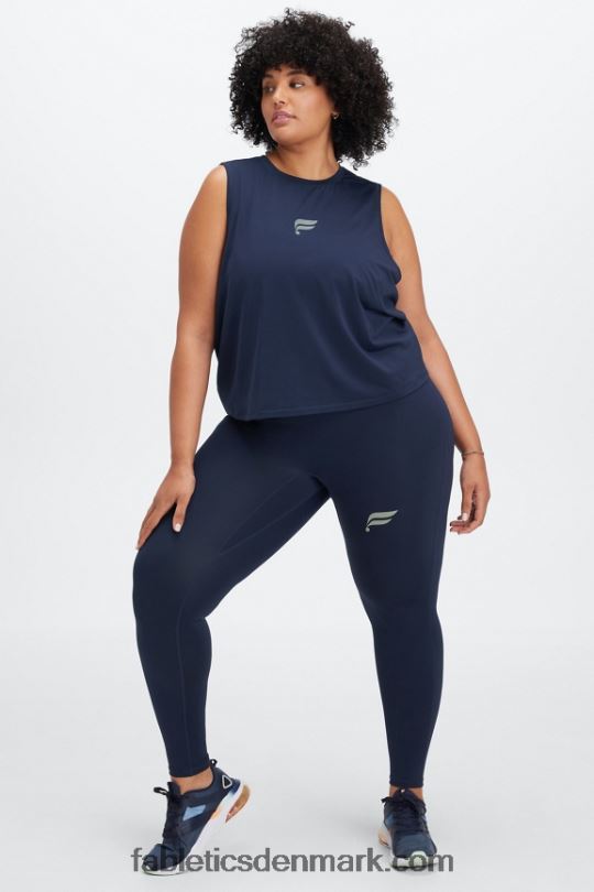 Fabletics Kvinder phoenix ånde muskel tank PNX2T2265 dyb marineblå/reflekterende logo