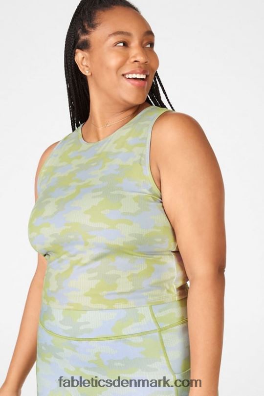 Fabletics Kvinder ressler afgrødetank PNX2T2347 grå pind dot camo