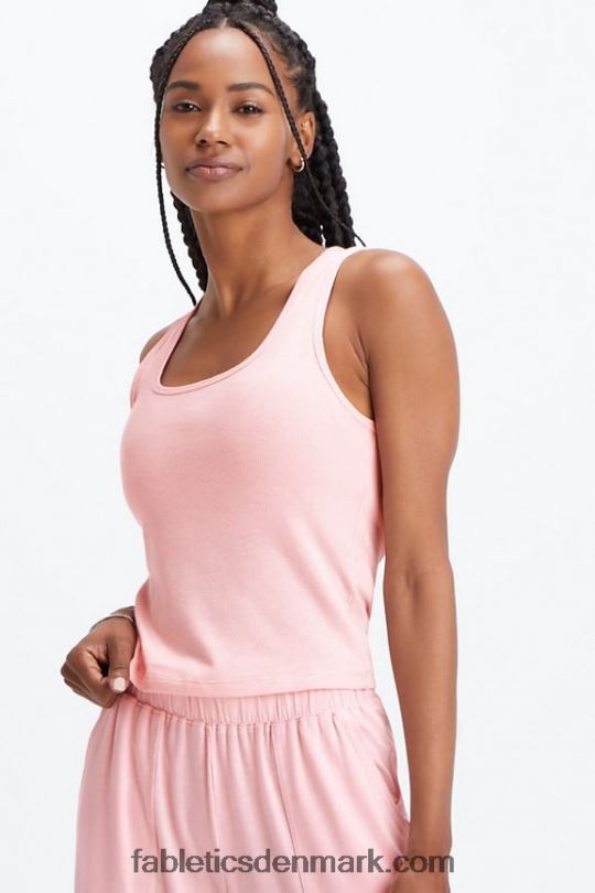 Fabletics Kvinder restoreknit ribbet tank PNX2T2268 lyserød støvlyng