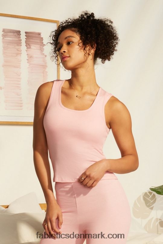 Fabletics Kvinder restoreknit ribbet tank PNX2T2268 lyserød støvlyng