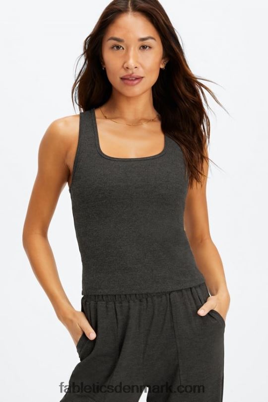 Fabletics Kvinder restoreknit ribbet tank PNX2T2269 sort lyng