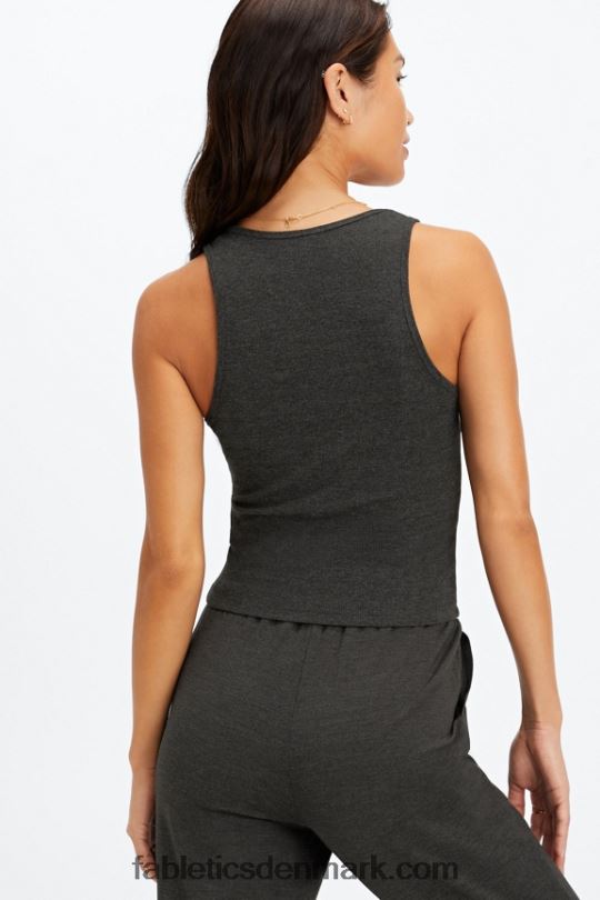 Fabletics Kvinder restoreknit ribbet tank PNX2T2269 sort lyng