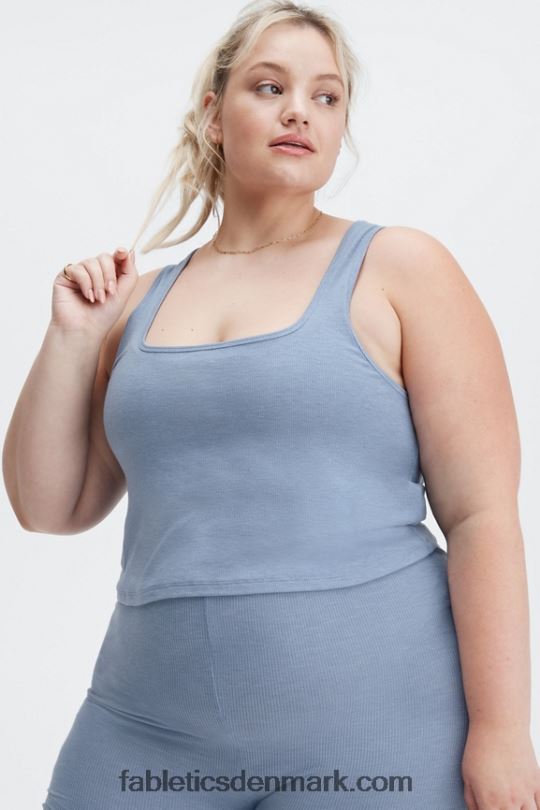 Fabletics Kvinder restoreknit ribbet tank PNX2T2273 falmet denim
