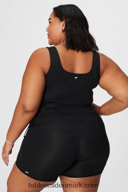 Fabletics Kvinder ruched indbygget bh tank PNX2T2150 sort
