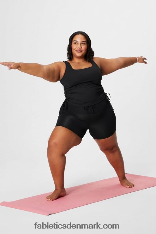 Fabletics Kvinder ruched indbygget bh tank PNX2T2150 sort