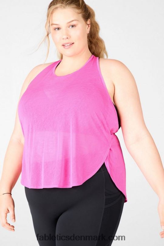 Fabletics Kvinder ryan indbygget bh tank PNX2T2383 fluorescerende pink/sort