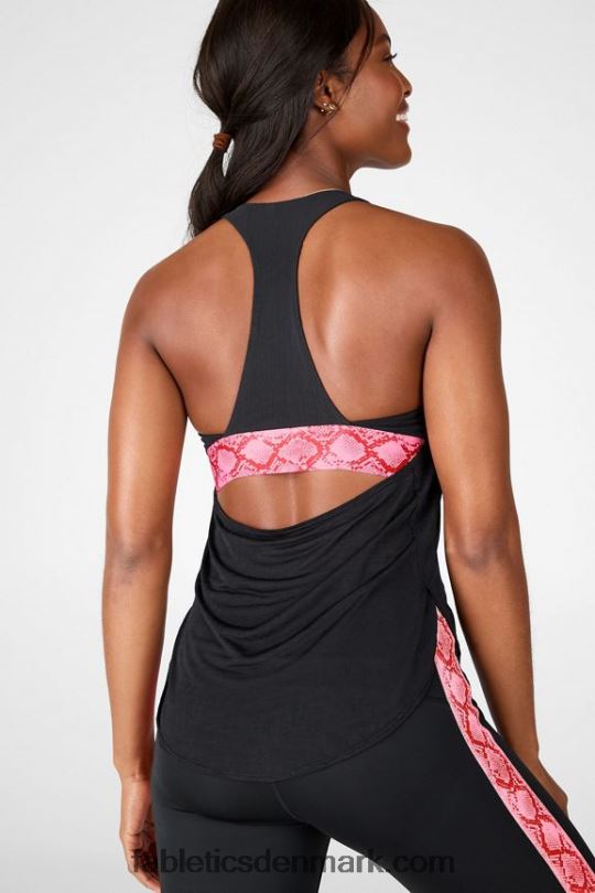 Fabletics Kvinder ryan indbygget bh tank ii PNX2T2377 sort/persimmon python