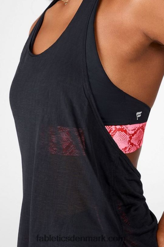 Fabletics Kvinder ryan indbygget bh tank ii PNX2T2377 sort/persimmon python