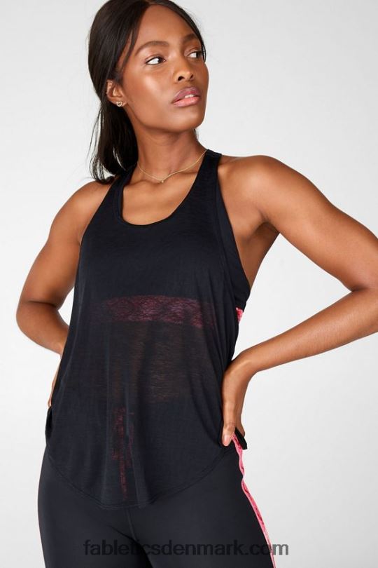 Fabletics Kvinder ryan indbygget bh tank ii PNX2T2377 sort/persimmon python