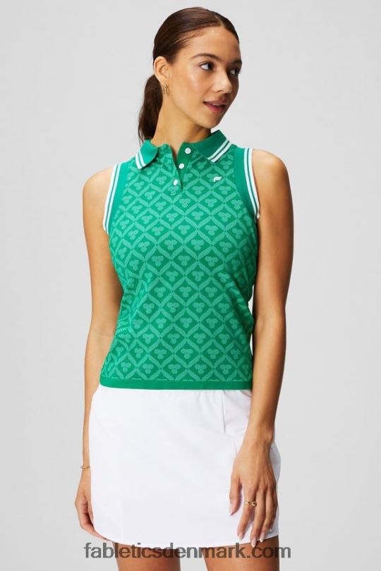 Fabletics Kvinder sømløs polo tank PNX2T2166 fairway chateau jacquard