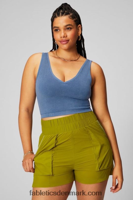Fabletics Kvinder sky sømløs v-hals afgrødetank PNX2T2155 let indigo