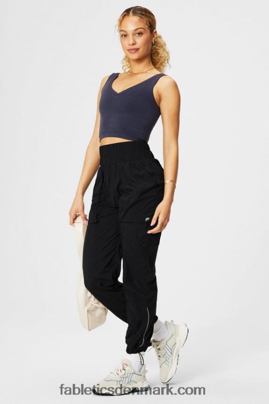 Fabletics Kvinder sky sømløs v-hals afgrødetank PNX2T2162 mørk indigo