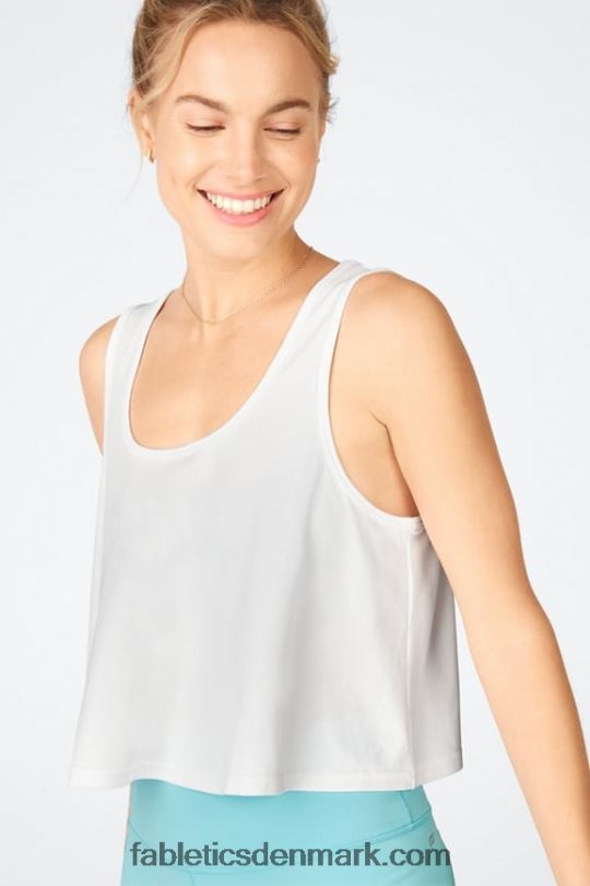 Fabletics Kvinder slankt strik cropped swing tank PNX2T2314 hvid