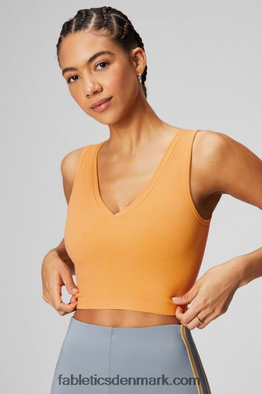 Fabletics Kvinder v-hals afgrødetank PNX2T2199 ørkensol