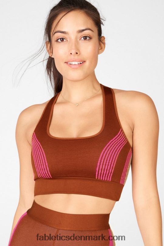 Fabletics Kvinder Kelsea sømløs sports-bh PNX2T1670 java/tapioca/plys pink