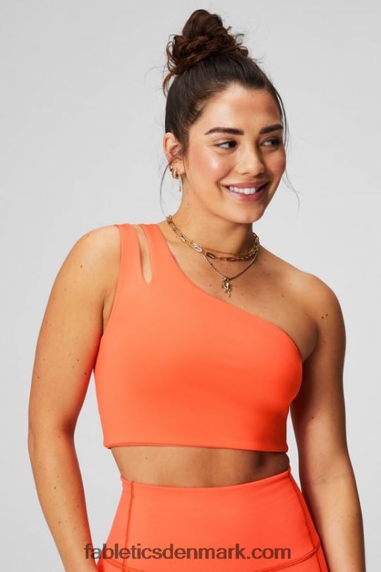 Fabletics Kvinder asymmetrisk midi-bh med dobbelt rem PNX2T1486 passion orange