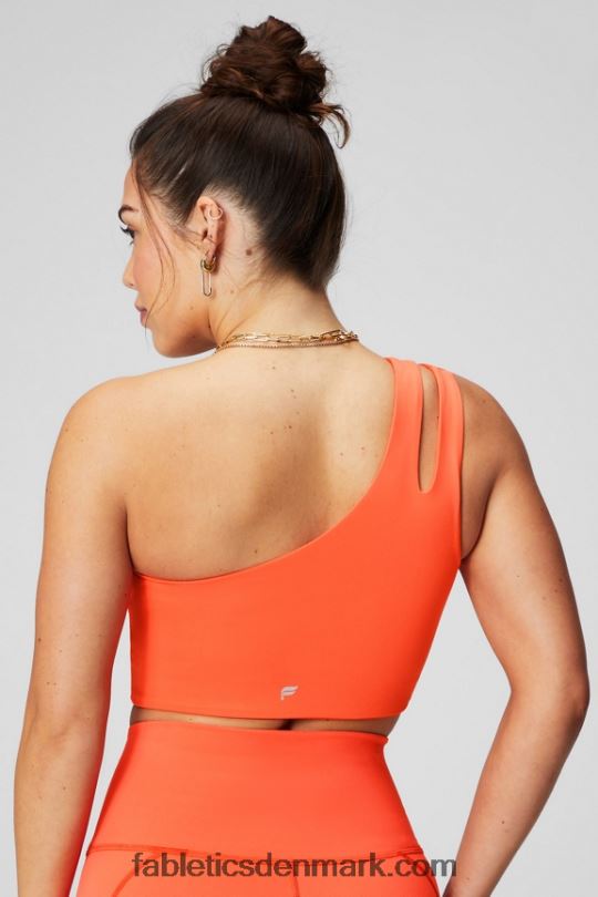 Fabletics Kvinder asymmetrisk midi-bh med dobbelt rem PNX2T1486 passion orange